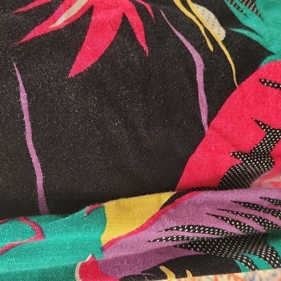 Tropical Bold print rayon blend oversized Sm VTG 80s jacket blazer - Picture 4 of 7